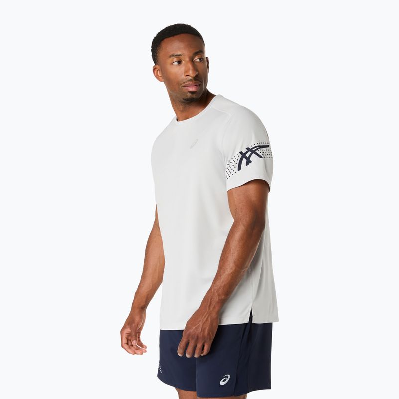 Férfi futópóló ASICS Icon SS cloud grey/midnight 4