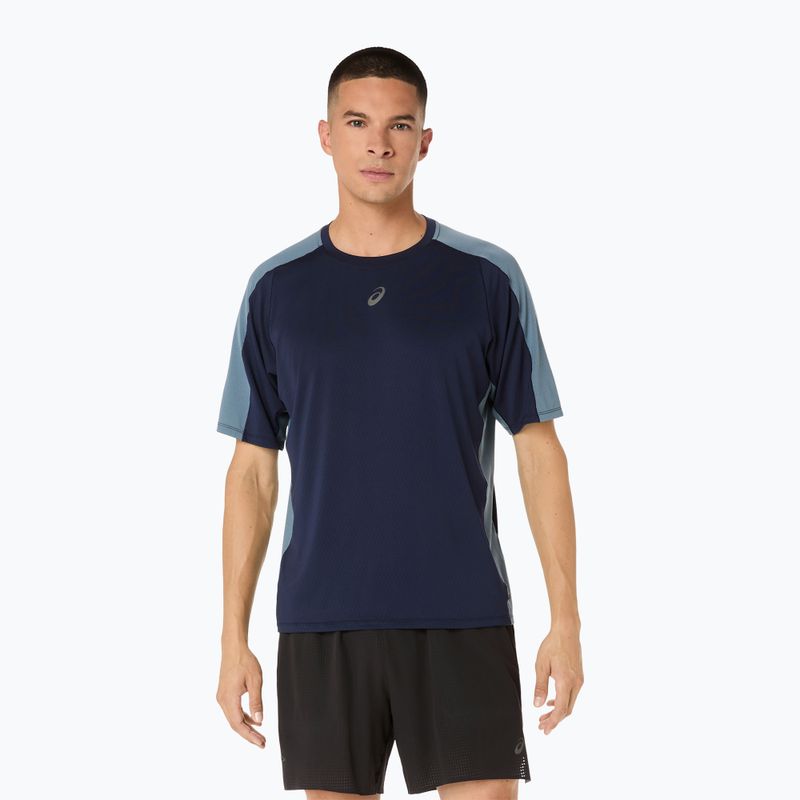 Férfi futópóló ASICS Fujitrail Elite SS Top midnight/ironclad