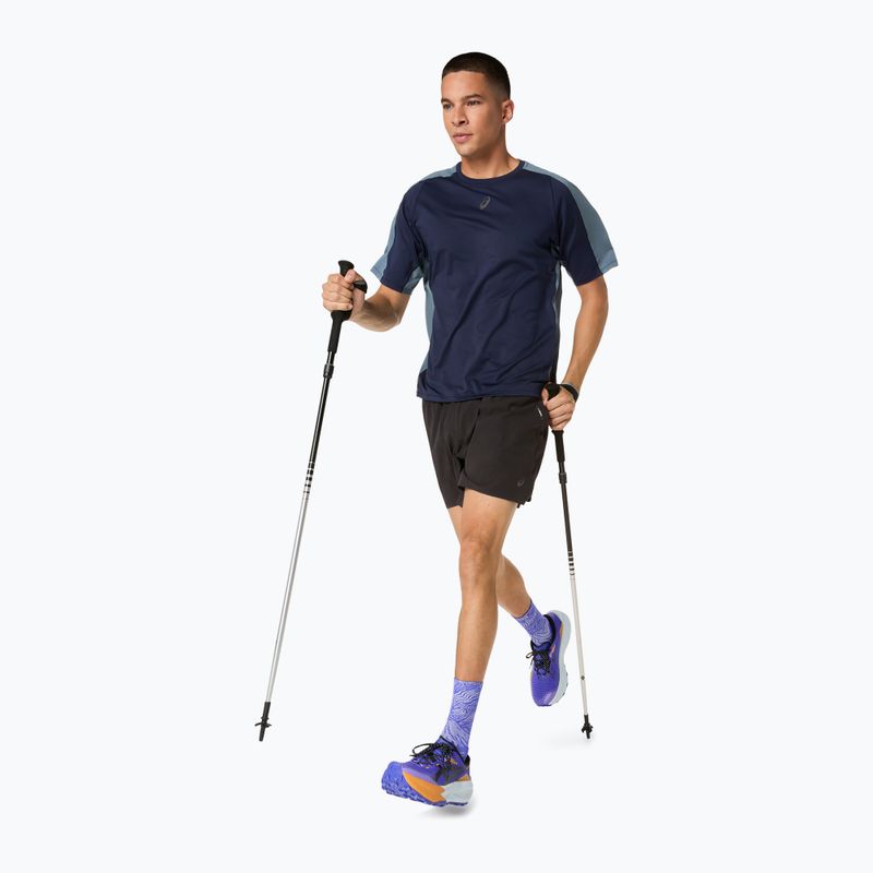 Férfi futópóló ASICS Fujitrail Elite SS Top midnight/ironclad 11