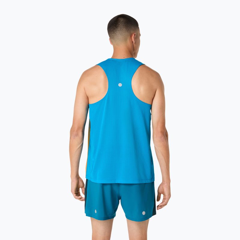 Férfi futótrikó ASICS Road Fade Singlet Aegean Blue/Yamabuki 3