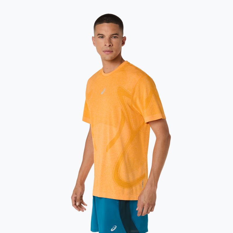 Férfi hosszú ujjú futópóló ASICS Road Seamless LS golden yellow 4