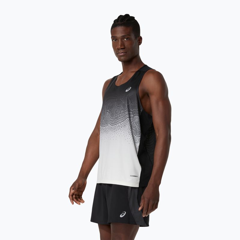 Férfi futótrikó ASICS Road Fade Singlet performance black/cream 3