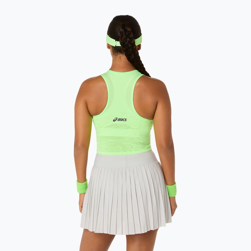 Női teniszpóló ASICS Match Jaquard Crop Top illuminate green színben 3