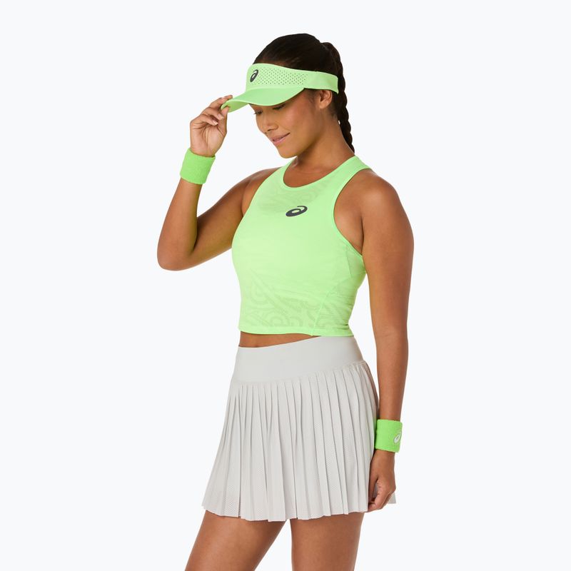 Női teniszpóló ASICS Match Jaquard Crop Top illuminate green színben 5