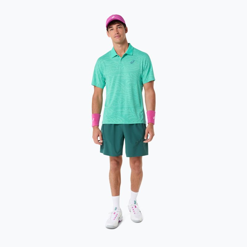Férfi teniszpóló ASICS Match Jacquard Polo aurora green 4