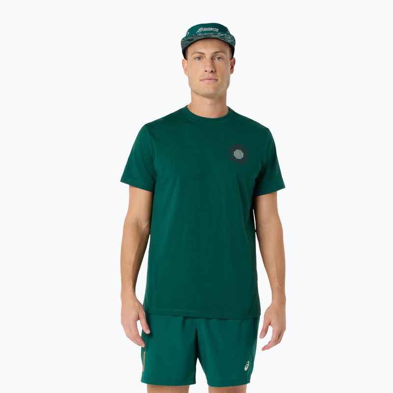 Férfi teniszpóló ASICS Padel Court Graphic jewel green