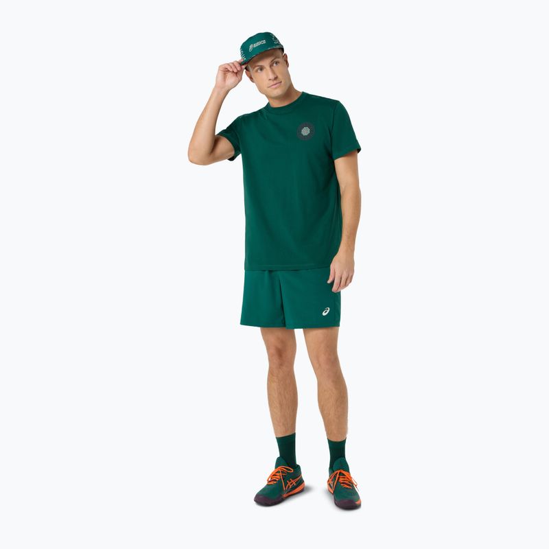 Férfi teniszpóló ASICS Padel Court Graphic jewel green 2