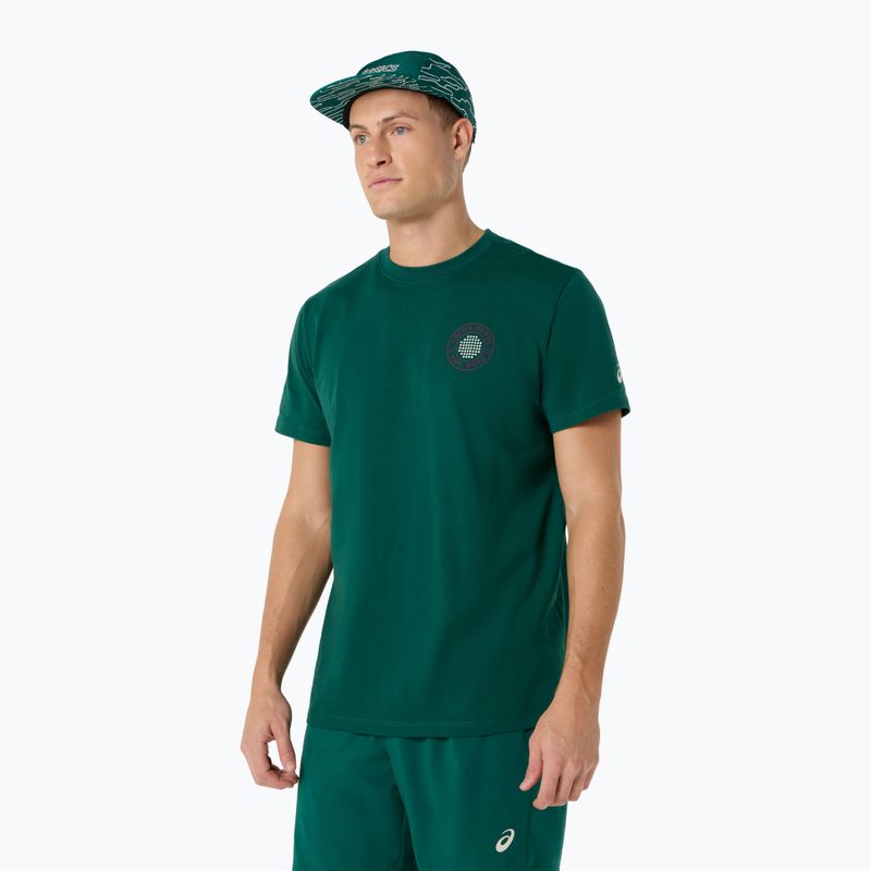 Férfi teniszpóló ASICS Padel Court Graphic jewel green 4