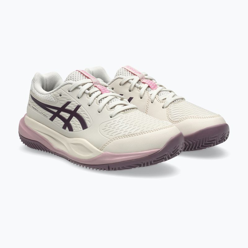 Gyerek teniszcipő ASICS Gel-Resolution X GS Clay soft oat/dark aubergine