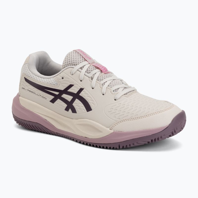 Gyerek teniszcipő ASICS Gel-Resolution X GS Clay soft oat/dark aubergine