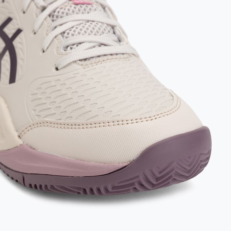 Gyerek teniszcipő ASICS Gel-Resolution X GS Clay soft oat/dark aubergine 7