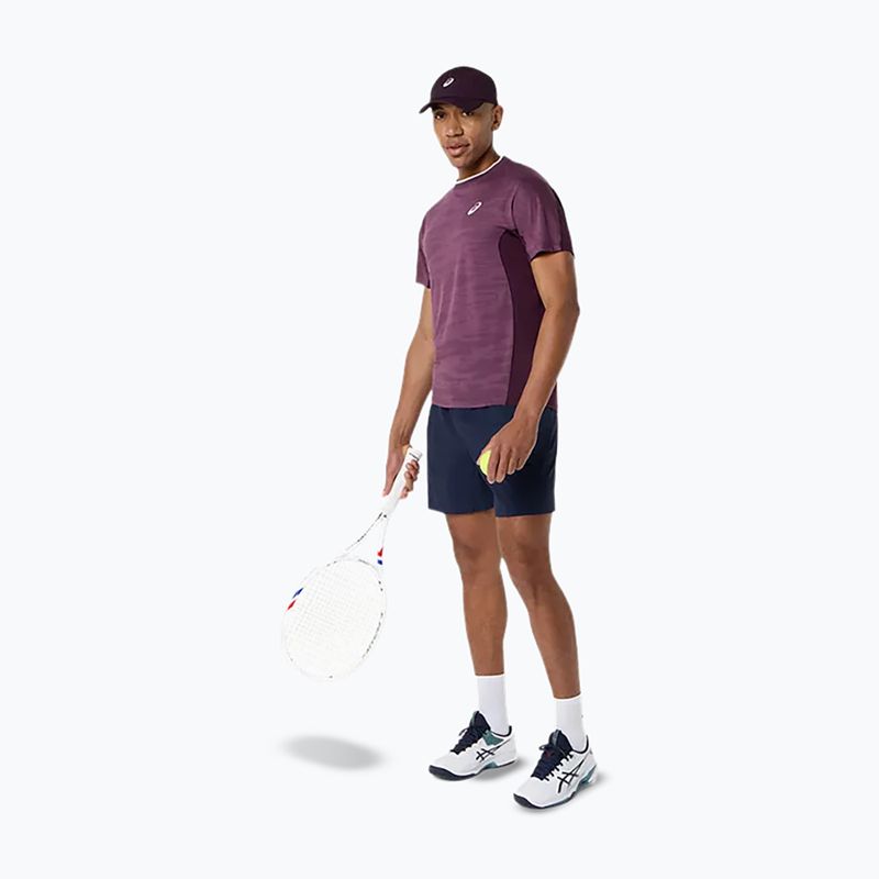 Férfi teniszpóló ASICS Match Jacquard dark aubergine 2