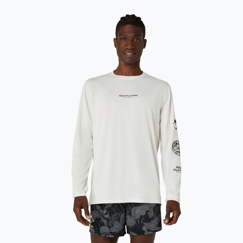 Férfi futó hosszú ujjú póló Asics Fujitrail Logo Ls Top Cream