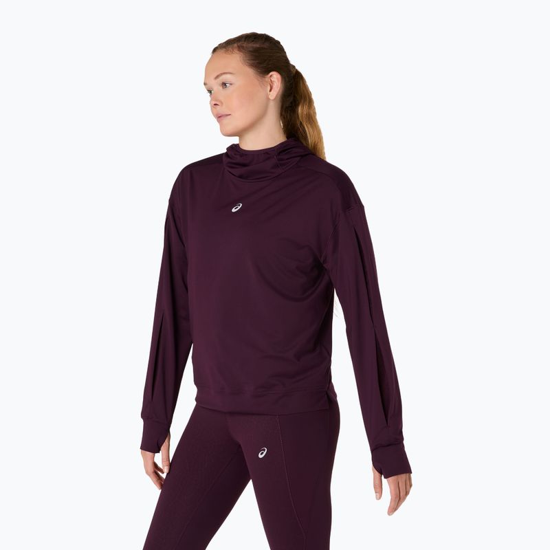 Női futópulóver ASICS Nagino Run Winter Hoodie dark aubergine 4