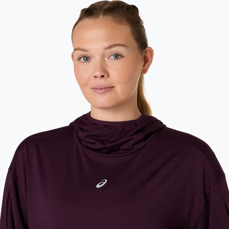 Női futópulóver ASICS Nagino Run Winter Hoodie dark aubergine 5