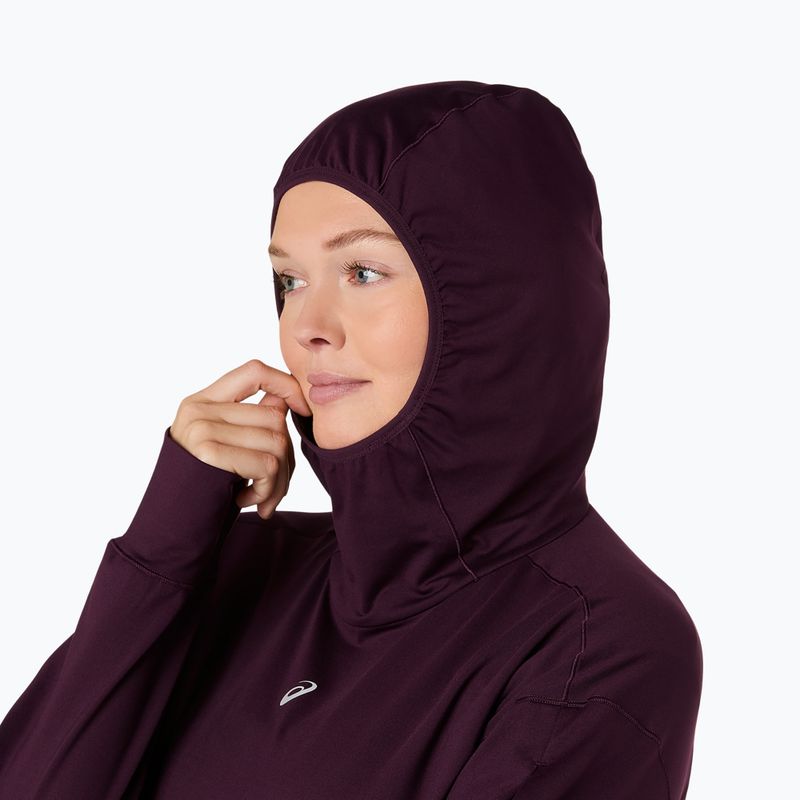 Női futópulóver ASICS Nagino Run Winter Hoodie dark aubergine 6