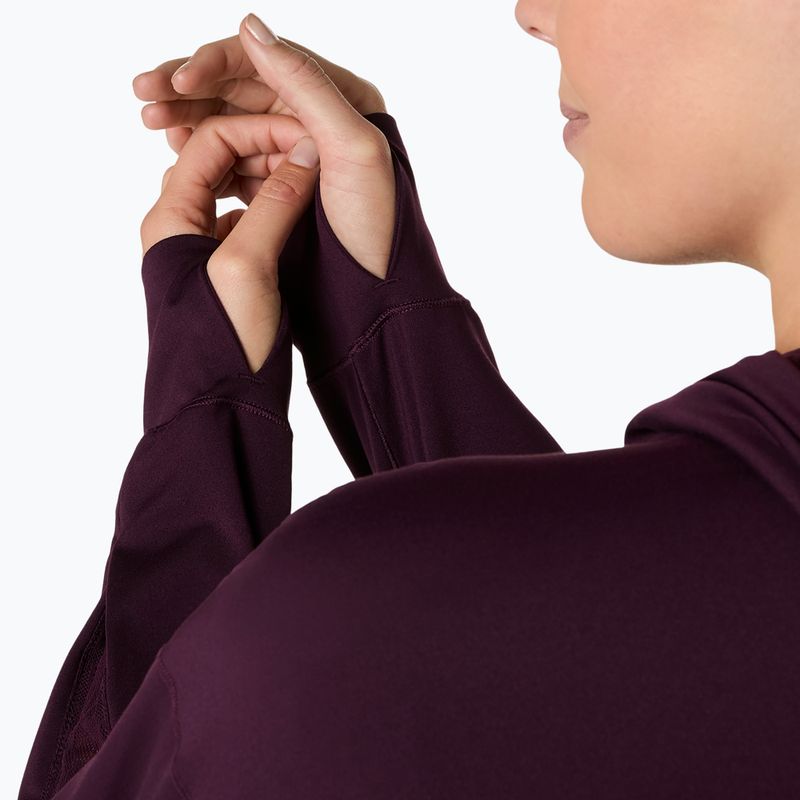 Női futópulóver ASICS Nagino Run Winter Hoodie dark aubergine 8