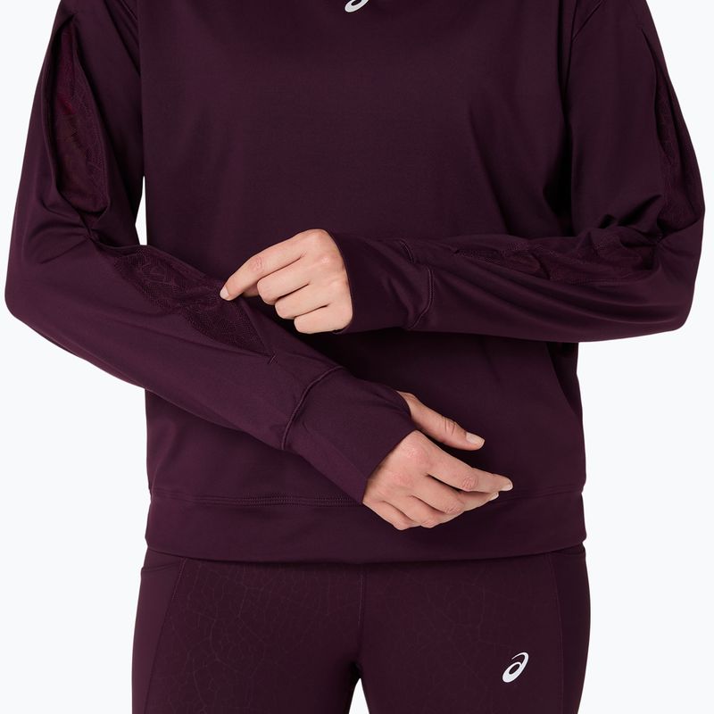 Női futópulóver ASICS Nagino Run Winter Hoodie dark aubergine 9