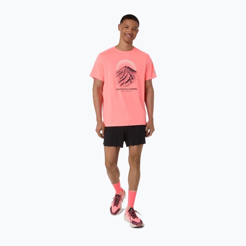 Férfi futó póló Asics Fujitrail Logo Ss Top Sun Coral 2