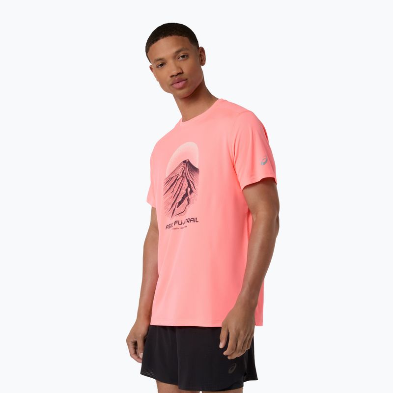 Férfi futó póló Asics Fujitrail Logo Ss Top Sun Coral 4
