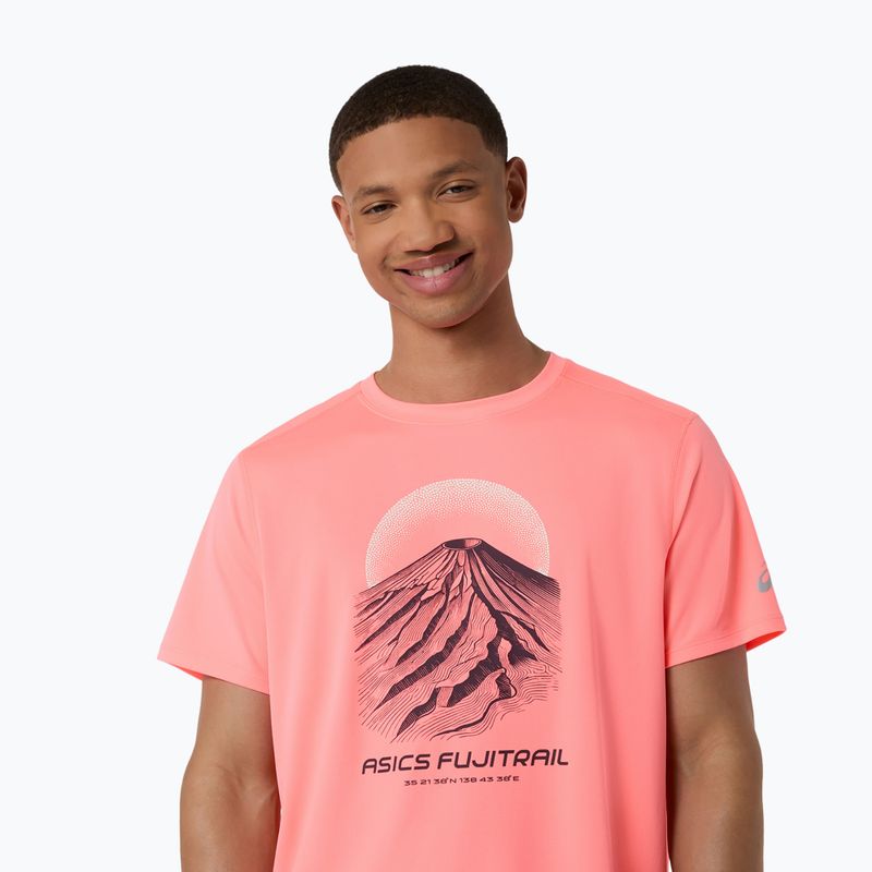Férfi futó póló Asics Fujitrail Logo Ss Top Sun Coral 5