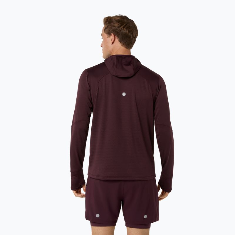 Férfi futópulóver ASICS Road Winter Ls Hoodie dark currant 3