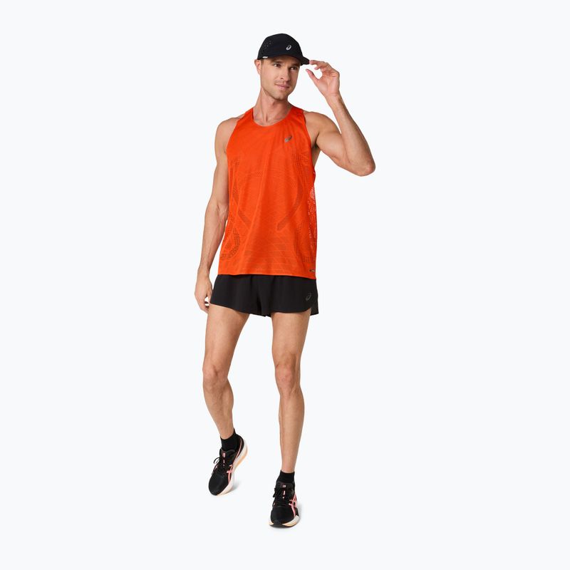 Férfi futópóló ASICS Metarun Singlet cseresznye paradicsom 2