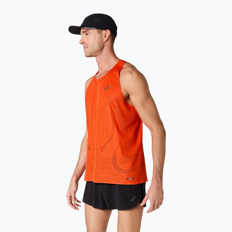 Férfi futópóló ASICS Metarun Singlet cseresznye paradicsom 4