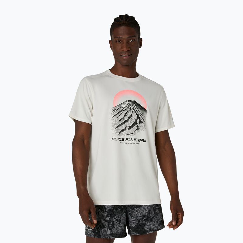 Férfi futó póló Asics Fujitrail Logo Ss Top Cream