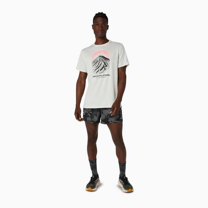 Férfi futó póló Asics Fujitrail Logo Ss Top Cream 2