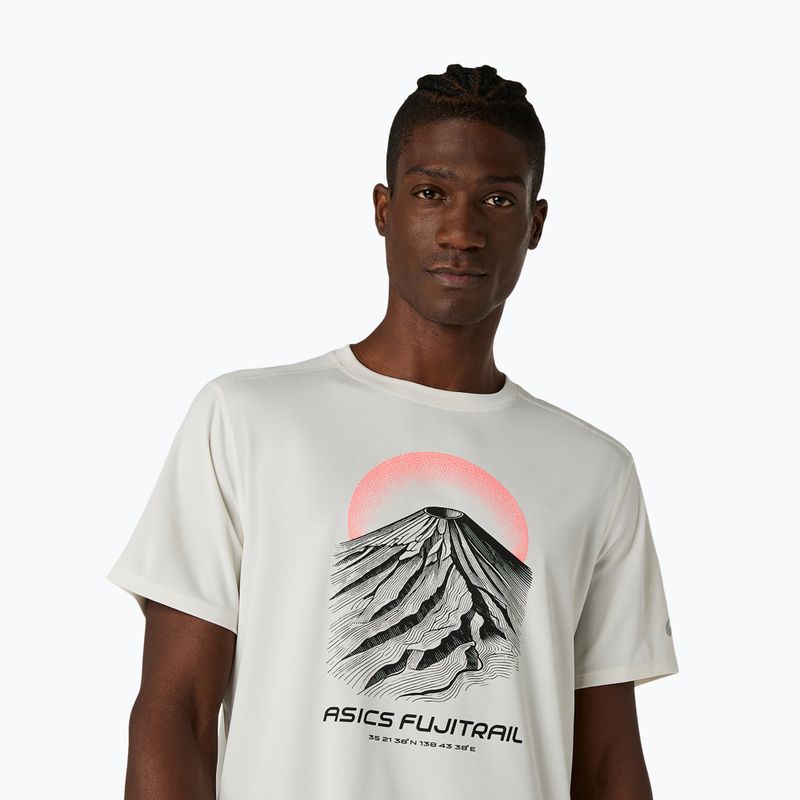 Férfi futó póló Asics Fujitrail Logo Ss Top Cream 5