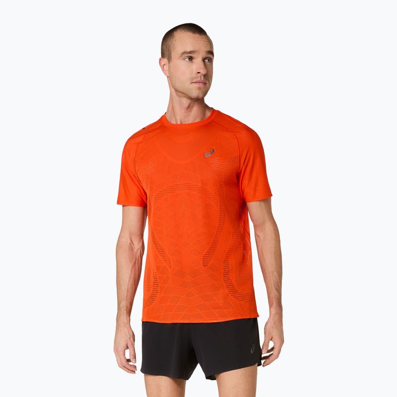 Férfi futópóló ASICS Metarun Top cseresznye paradicsom