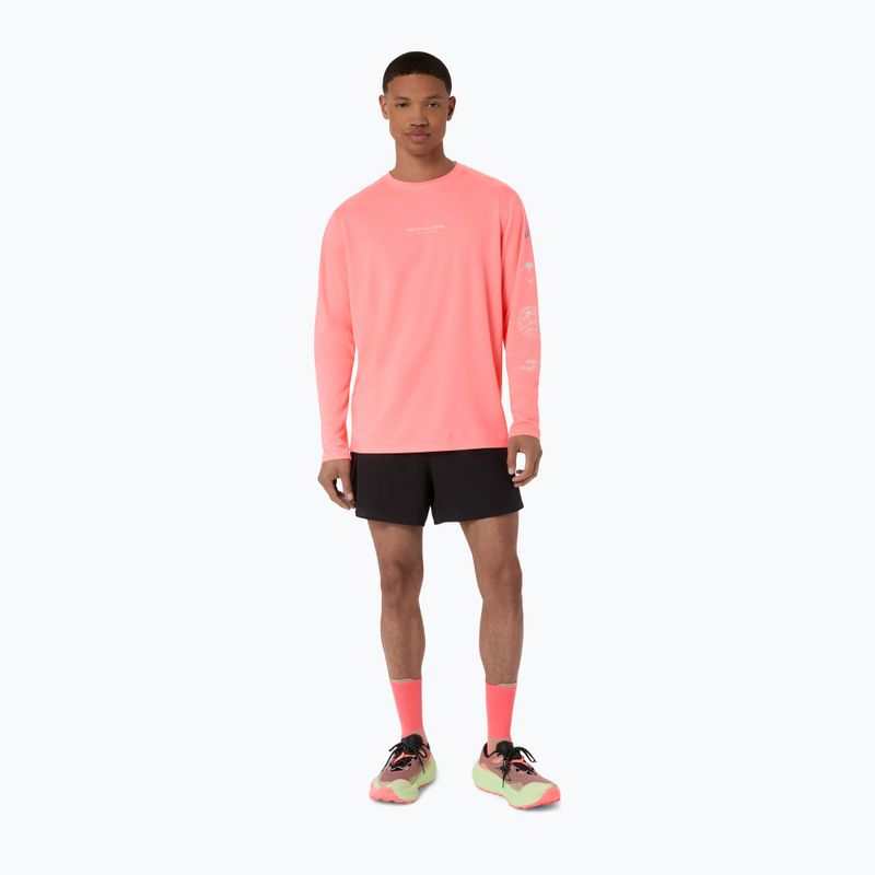 Férfi futó hosszú ujjú póló Asics Fujitrail Logo Ls Top Sun Coral 2