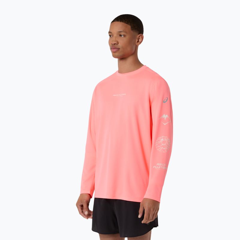 Férfi futó hosszú ujjú póló Asics Fujitrail Logo Ls Top Sun Coral 4