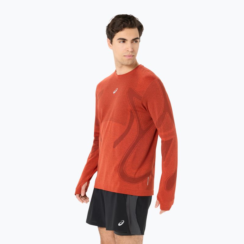 Férfi futó hosszú ujjú póló ASICS Road Seamless Top singed red 3