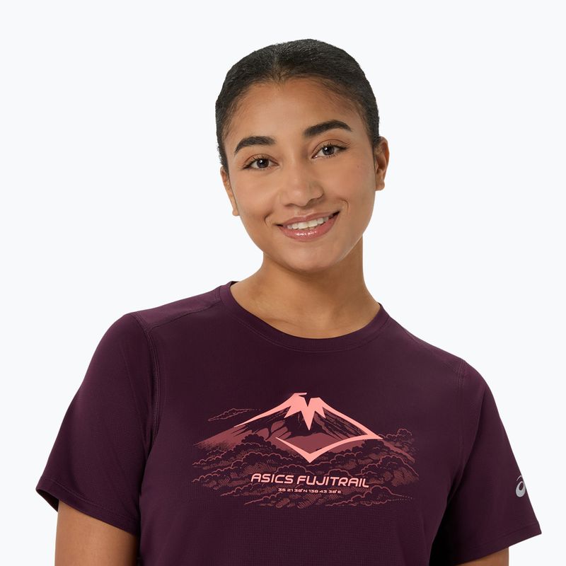Női futó póló Asics Fujitrail Logo Ss Top Dark Aubergine 5