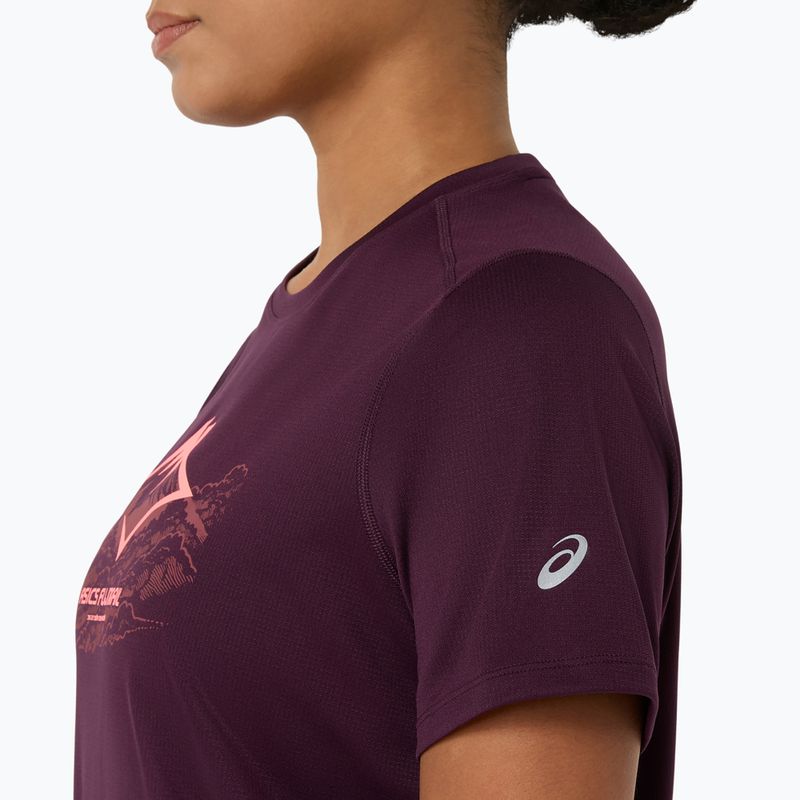 Női futó póló Asics Fujitrail Logo Ss Top Dark Aubergine 7