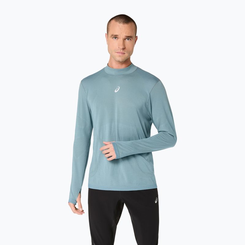 Férfi Termoaktiv pulóver ASICS Road Winter Seamless Top foggy teal