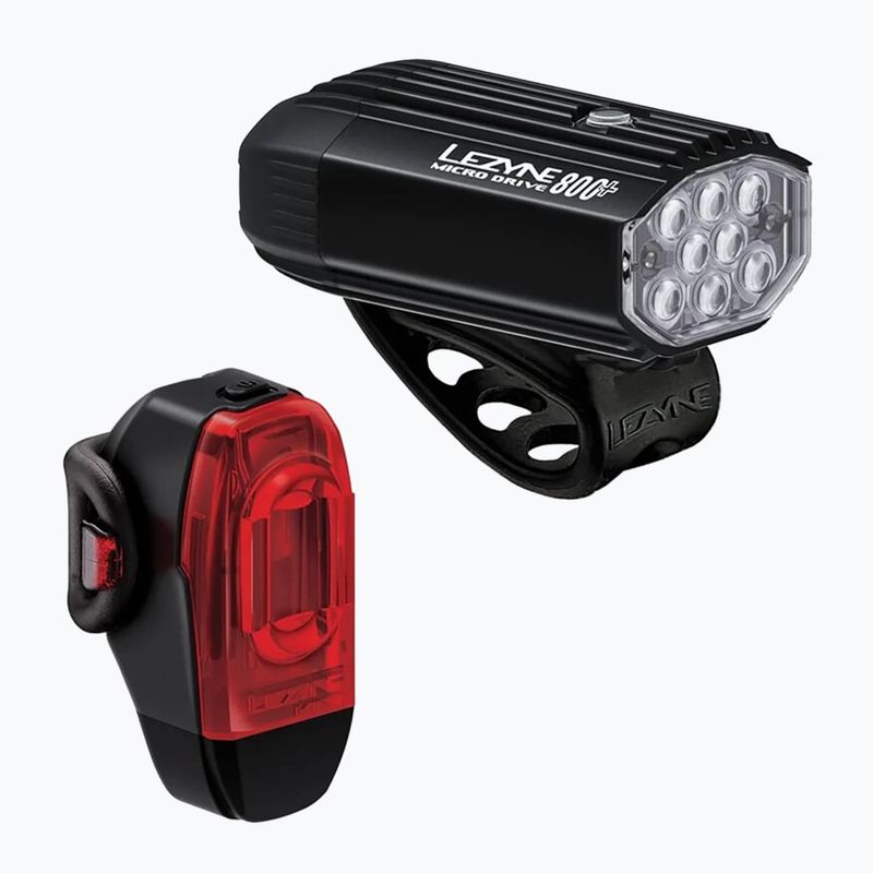 Lezyne Micro Drive 800+ / KTV Drive+ satin black/black kerékpárlámpa készlet