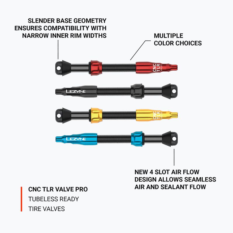 Presta szelep készlet Lezyne CNC TLR Valve Pro 60 mm black 2