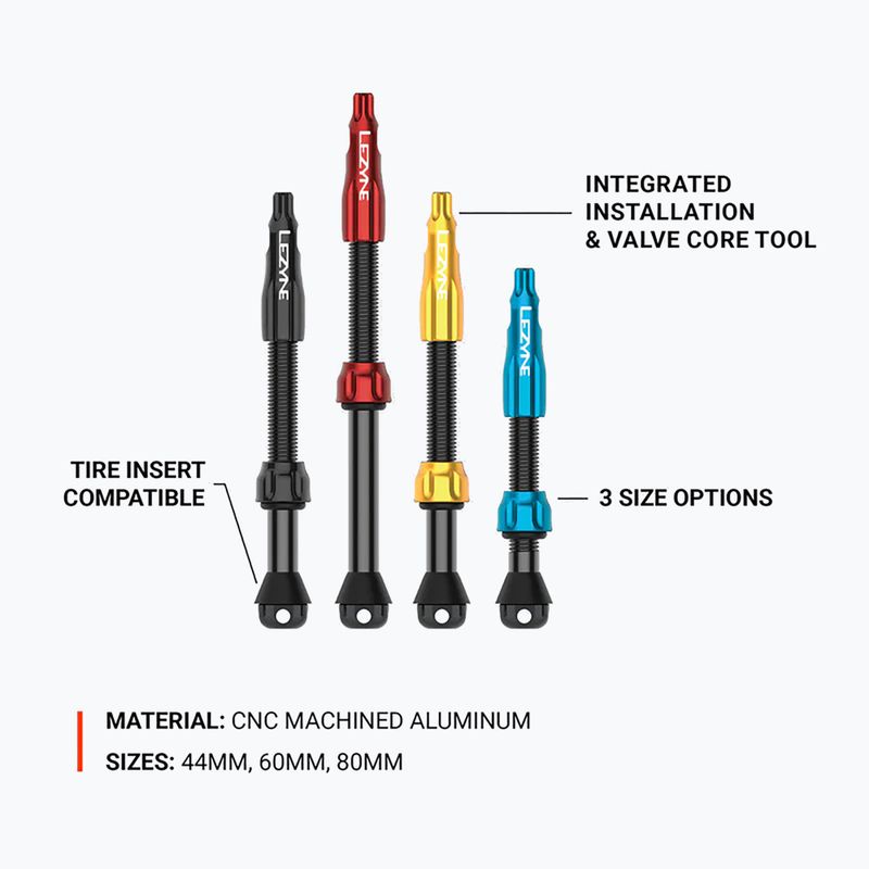 Presta szelep készlet Lezyne CNC TLR Valve Pro 60 mm black 3