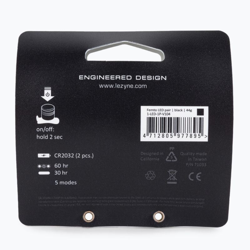 Lezyne kerékpárlámpa szett LED FEMTO DRIVE PAIR fekete LZN-1-LED-1P-V104 2