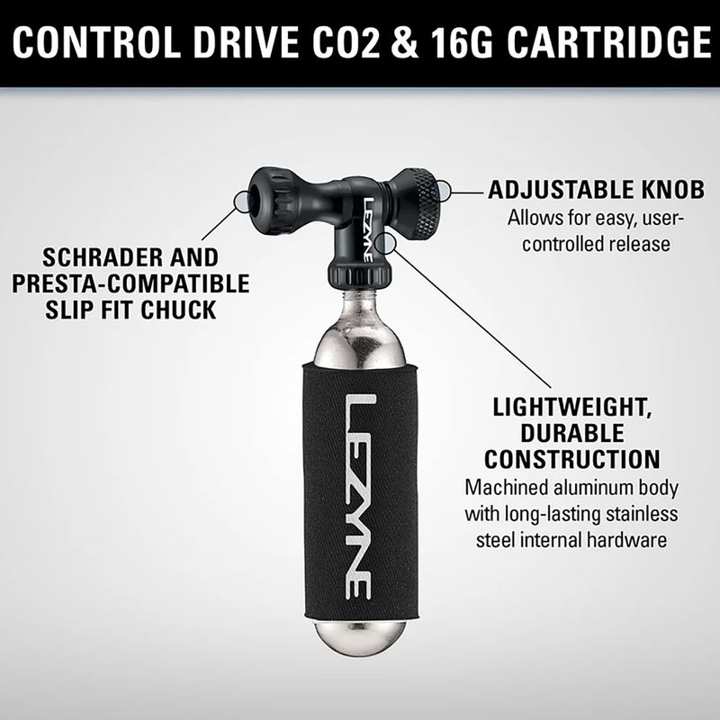 Kerékpárpumpa Lezyne Control Drive CO2 + 1 x cartridge 16 g gloss black 3