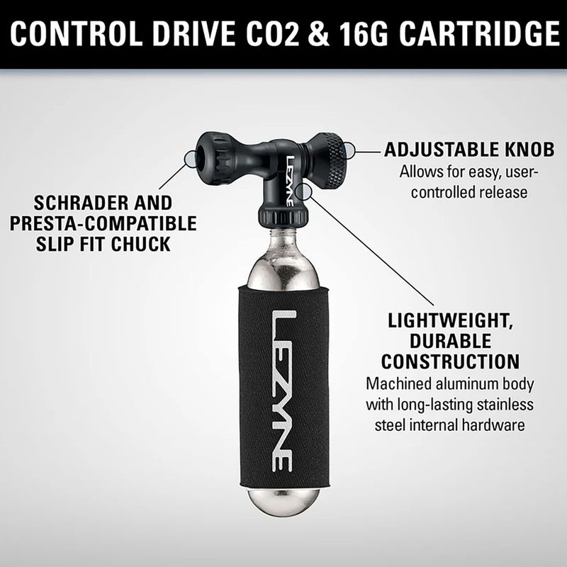 Kerékpárpumpa Lezyne Control Drive CO2 + 1 x cartridge 25 g gloss black 3