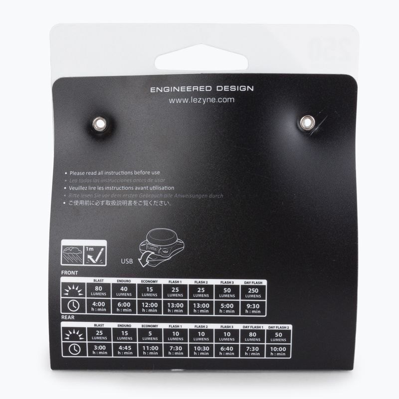LEZYNE szett ZECTO DRIVE első és hátsó kerékpárlámpa, usb LZN-1-LED-8P-V304 2
