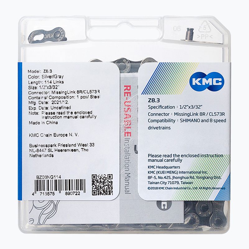 KMC Z8 x114 lánc, szürke BZ08NG114 2