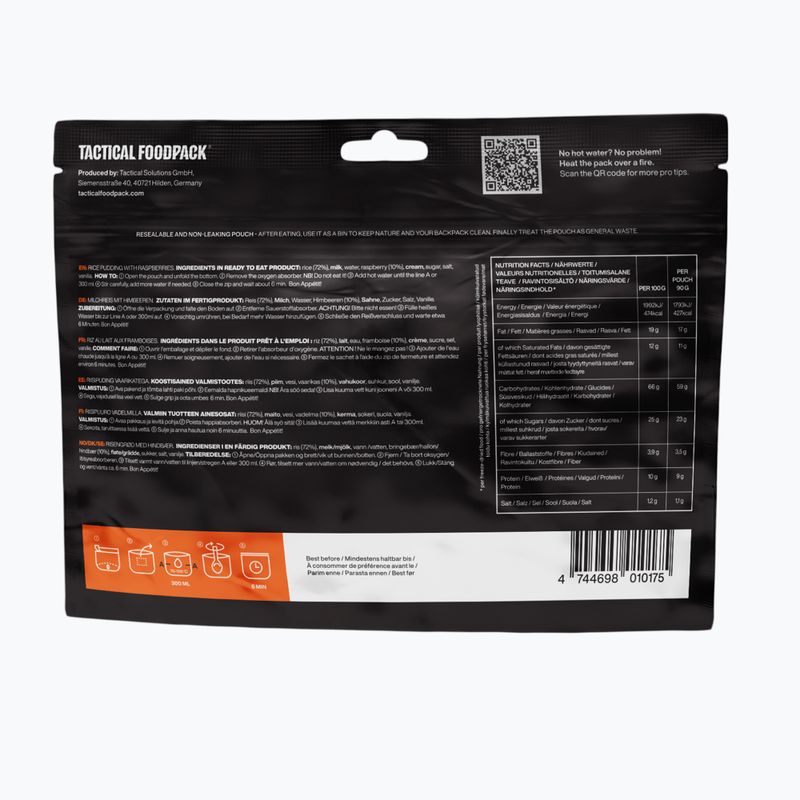 Fagyasztva szárított élelmiszer Tactical Foodpack rizspuding málnával 90 g 3