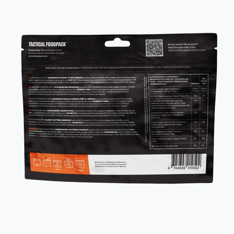 Fagyasztva szárított élelmiszer Tactical Foodpack Marhahús és burgonya Pot 140 g 3