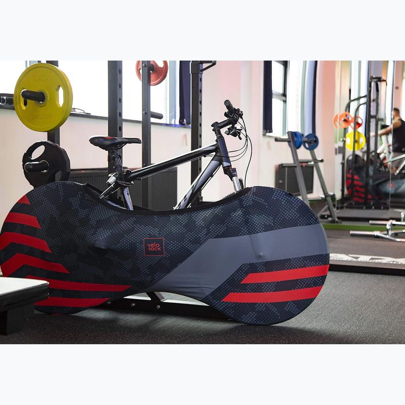 Kerékpár keréktartó huzat VELOSOCK Red Lines 3