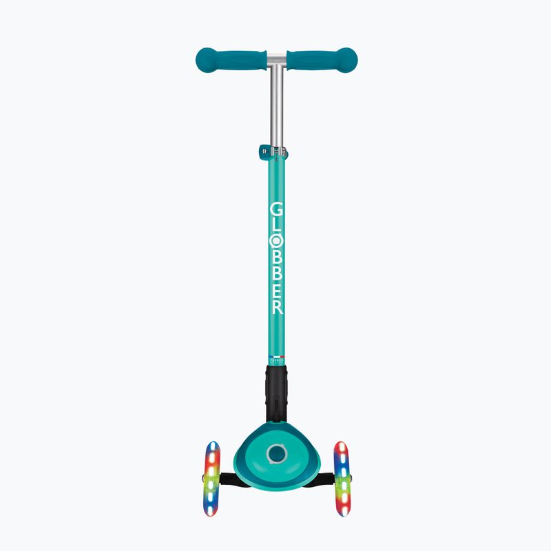 Globber Primo Összecsukható Plus Lights sötét smaragdzöld gyermek háromkerekű roller 4
